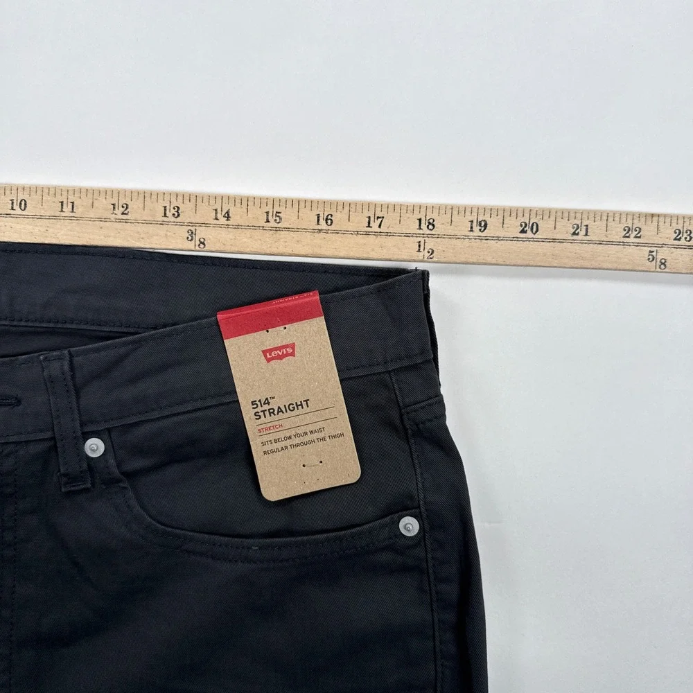 Levis Mens 514 Straight Fit Pants 36x34 Charcoal Grey Stretch Minimalist
